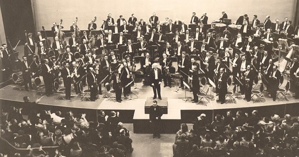 Italian maestro Arturo Toscanini makes his first appearance conducting the NBC Symphony Orchestra