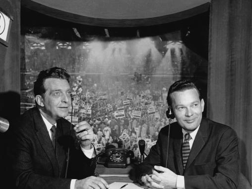 Chet Huntley and David Brinkley gain national acclaim for their election coverage and their subsequent Huntley-Brinkley Report on NBC